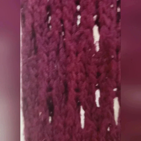 American Eagle Sweater Fair Isle Crew Neck wool blend Purple Orange Pinks Size L - Picture 12 of 13